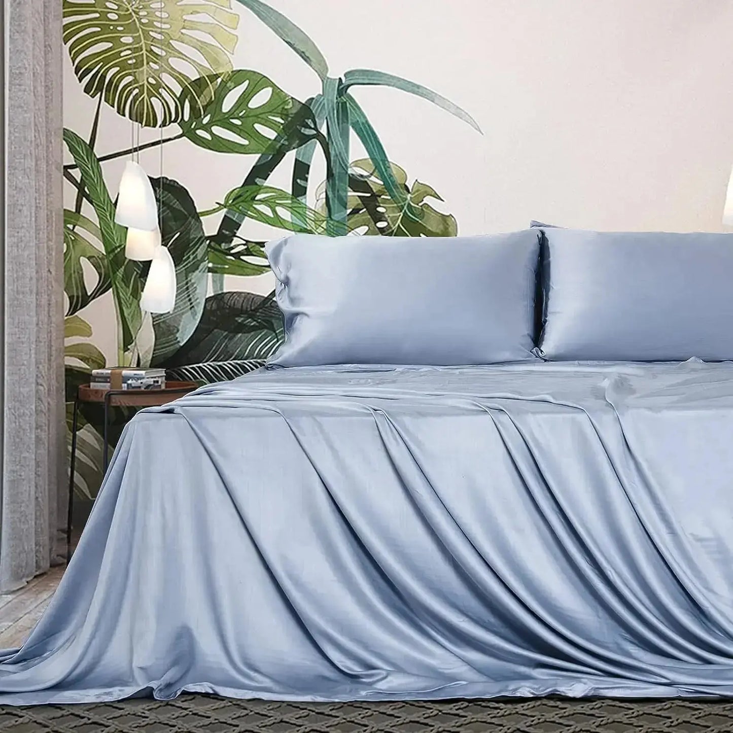 Parures de drap en bambou 300TC, 100 % biologique, taille 160*200 - Élénya