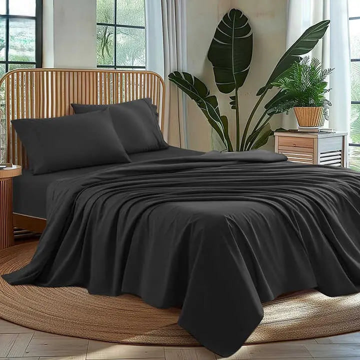 Parures de draps pur Coton Luxe Égyptien, 400 TC. Taille: 160*200 - Élénya